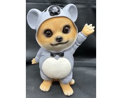 Decoratief beeld "stokstaartje in onesie" - koala - polyresin - hoogte 20x11x10cm - Woonaccessoires - Decoratieve beelden