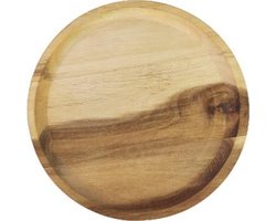 Decoratief bord - Half Bruin/Beige - Hout - Ø 20 cm