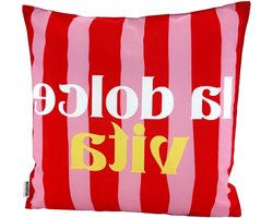 Decoratief Buitenkussen - Tuinkussen Sierkussen - Buiten Zitten - Waterafstotend Lotuseffect - 45x45 cm - Rood