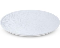Decoratief dienblad decoratieve schaal met versieringen als moderne tafeldecoratie tafeldecoratie voor de woning (witte ster)