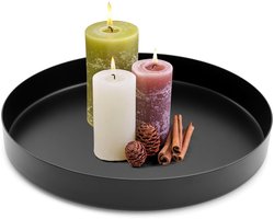 Decoratief Dienblad - Mat Zwart - Hoogwaardig Roestvrij Staal - 20 cm