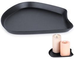 Decoratief Dienblad Metaal Zwart 17x15,5 cm - Kaarsenplateau - Kaarsenbord - Bord voor Kaarsen