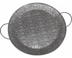 Decoratief Dienblad | Ø34 cm | Zilver | Decoratie Schaal