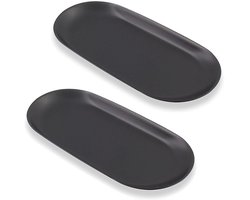 Decoratief dienblad zwart - veelzijdig en stijlvol - set van 2 - 30 x 12 cm