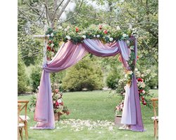 Decoratief Dwarsbehang voor Trouwbogen en Bruiloften - Transparante Gordijnen met Kleurverloop