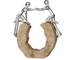 Decoratief figuur - Abstract sculptuur - Interieur verfraaien - Symbool hulp en vertrouwen - 225 x 25 cm - Zilver