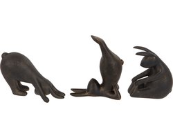 Decoratief figuur - Set van 3 Yoga konijnen