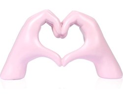 Decoratief Hart Handen Sculptuur voor Woonkamer en Slaapkamer - Roze Esthetische Plankdecoratie