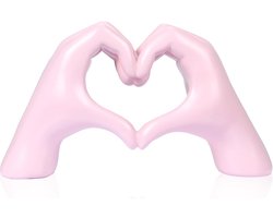 Decoratief Hart Handen Sculptuur voor Woonkamer en Slaapkamer - Roze Esthetische Plankdecoratie