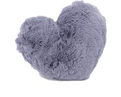 Decoratief Hartvormig Knuffelkussen XL - Flanel 40 x 30 cm - Antracietgrijs