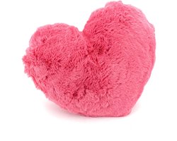 Decoratief Hartvormig Knuffelkussen XL - Pluche en Flanel 30x40 cm in Roze