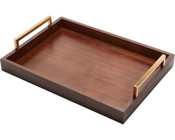 Decoratief Houten Dienblad met Handvatten voor Koffietafel en Ottomaan