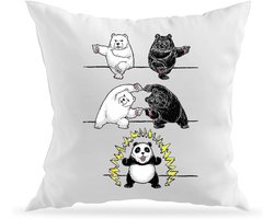 Decoratief Kussen - Kussenhoes met Vulling - Interieur Verfraaien - Gerecycled Polyester Materiaal - 40 x 40 cm - Wit