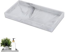 Decoratief Marmeren Dienblad voor Badkamer en Kaptafel - Siliconen Opbergbak