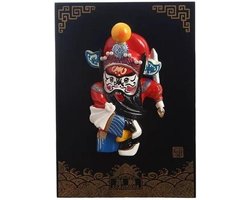 Decoratief Masker - Traditioneel Handwerk - Woonkamer Decoratie - Chinees Design - 18.5cm - Multicolor