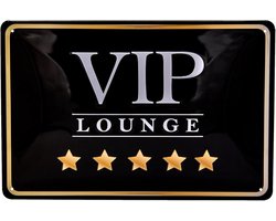 Decoratief Metalen Bord VIP Lounge 30x20 cm Wanddecoratie