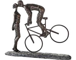 decoratief object figuur sculptuur - Kiss Me - Kus, lot en geluk - Poly - Hoogte: 36 cm