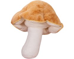 Decoratief Paddenstoel Kussen - Zacht Pluche Zitkussen voor Bank, Stoel of Vloer (32 cm, Khaki)