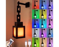 Decoratief - Pixel Mood Light met afstandsbediening - 16 kleurveranderende LED-nachtlampje - Oplaadbare tafellamp voor de slaapkamer - Magische sfeer voor kinderkamers en woonkamers