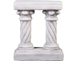 Decoratief Platform - Zuil met sokkel - Buiten decoreren - Vorstbestendig gegoten steen - 42 cm hoog - Grijs
