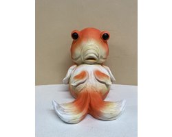 Decoratief polyresin slapend dier - vis - hoogte 20x19x17 cm - Voor binnen & buiten - Woonaccessoires - Woondecoratie - Decoratieve beelden