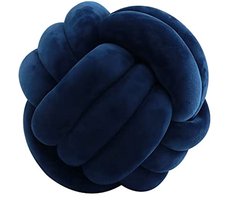 Decoratief Rond Knoopkussen voor de Bank - Blauw - 20 cm