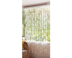 Decoratief Schelpen Grijze Deurgordijn - Inkijkbescherming en Ruimteverdeler - 90x180 cm