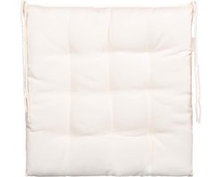 Decoratief stoelkussen - tuin zitkussen - 4 stuks - wit - polyester