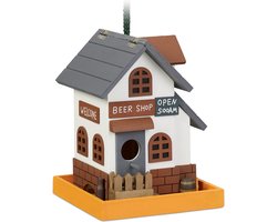 decoratief vogelhuisje - hout - hangend - 23x18x18cm