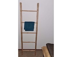 Decoratieladder - Handdoekenrek - Ladder - ladderrek - handdoek ladder - Bruin - Acaciahout