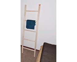 Decoratieladder - Handdoekenrek - Ladder - ladderrek - handdoek ladder - Naturel - Acaciahout