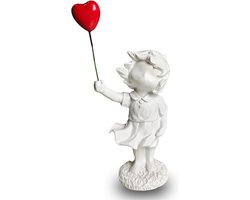 Decoratieve Abstracte Beeldhouwwerk van een Meisje met Ballon, Moderne Woondecoratie, Unieke Sculptuur voor de Woonkamer en Thuisaccessoires