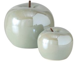 Decoratieve appel groen, set van 2 stuks . Boltze Perly