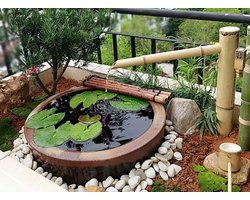 Decoratieve Bamboe Fontein voor Buiten en Tuin - 70 cm Waterval Waterornament