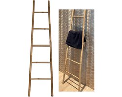 Decoratieve Bamboe Handdoekladder 150cm - Badkamer Opbergsysteem voor Handdoeken
