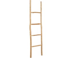 Decoratieve Bamboe Handdoekladder (150x37cm) - Houten ladder voor Handdoeken of Kleding