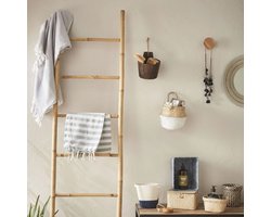 Decoratieve Bamboe Handdoekladder met 6 Droogstangen - 190 x 50 cm