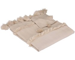 Decoratieve Bedsprei 130x180cm - Beige - Gemaakt van Gerecycled Materiaal