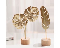 Decoratieve Beeldjes van Veer en Schildpadblad voor Thuis, Metalen Sculpturen voor Woonkamer en Tafeldecoratie