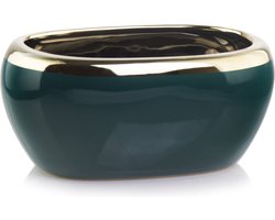 Decoratieve bloempot Emerald 27x17x13cm keramiek/goud/groen