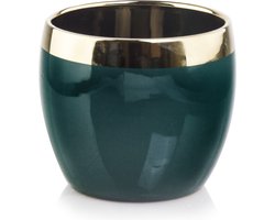 Decoratieve bloempot Emerald Ø11cm H9cm keramiek / goud / groen