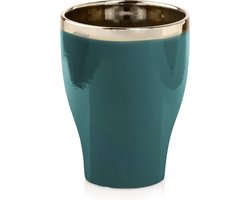 Decoratieve bloempot Emerald Ø14cm H18cm keramiek / goud / groen