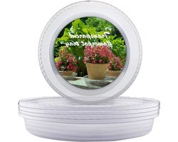 Decoratieve Bloempot Onderzetters 25 cm - Transparante Plastic Druppelbakken voor Binnen en Buiten - Set van 10 Stuks voor Planten en Tuinaccessoires