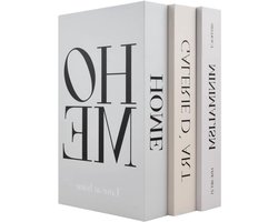 Decoratieve Boeken Set van 3 - Nepboeken voor Opberging, Stacking en Interieurdecoratie in Woonkamer en Kantoor met Verborgen Compartment