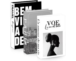 Decoratieve Boeken Set van 3 - Opbergdozen met Magnetische Opening voor Woonkamer en Salontafel - Nepleer en Papier voor Stijlvolle Interieurdecoratie