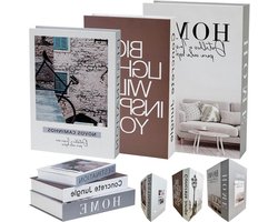 Decoratieve boeken set van 3 stuks voor salontafel, woonkamer en slaapkamer - Kunstboeken en opbergdozen voor boekenplanken en kantoren