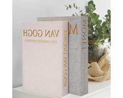 Decoratieve Boekenopbergdoos - Opbergdozen Set - Stijlvolle Opslag - Uniek Boekdesign - 27 x 201 cm - Beige