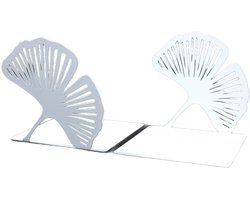 Decoratieve boekensteunen - Antislip - Anti-Slip Boeken Steun voor Boeken & CD’s - Verdelers voor Planken, Kantoor, Bibliotheek, Huis en School - Boekenstandaardrek - Boekensteun - Metaal - 12,4 cm - 2 stuks-Wit