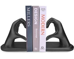 Decoratieve Boekensteunen met Hartvormige Hand Sculpturen - Creatieve Boekenstopper en Houder voor Thuis en Kantoor