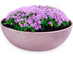 Decoratieve Buitenplantenbak Vintage Roze Marmerlook voor Tuin en Balkon 25 cm